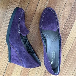 Naturalizer purple suede wedge sz 9